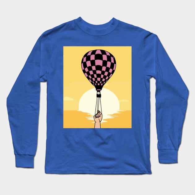 Retro Hot Air Balloons Balloon Ride Long Sleeve T-Shirt by flofin